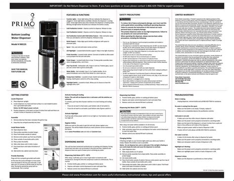 how to open primo water dispenser|PRIMO WATER 900130 USER MANUAL Pdf。